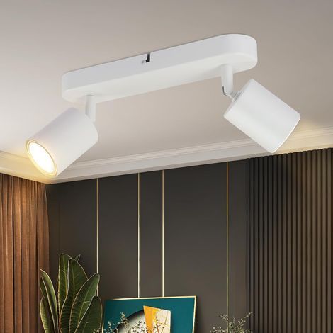 LED Ceiling Spotlight, 350° Rotation, Black Metal, GU10 Base, Living Room Kitchen (1/5)
