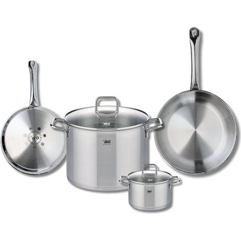 Set de 2 Poêles de cuisson 24 et 28 cm et 2 faitouts 14 et 26 cm Elo Profi Citrin (1/5)