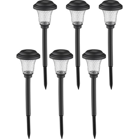Set mit 6 Solar-Gartenleuchten mit Lichtsensor, wasserdicht, mit Strahler zum Einpflanzen in den Boden. (1/5)