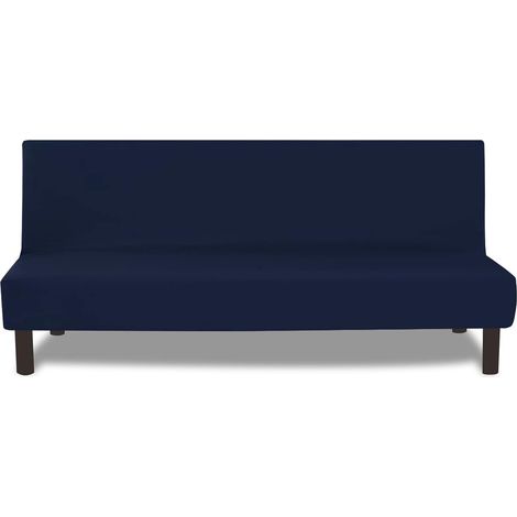 Sofa Cover without Armrest Sofa Cover Stretch Adjustable Universal Non-Slip Protective Cover for Armless Futon Navy Blue (1/5)