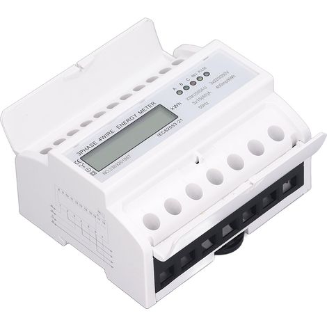 Compteur d'énergie, moniteur de consommation d'électricité triphasé, affichage LCD, puissance de montage sur Rail DIN 3x15A DC3x220V 380V