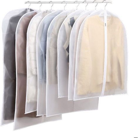Youngshion Lot de 5 Housses Vêtements Antipoussière Imperméables pour Costumes/Robes - 60x120 cm, Blanc (1/5)