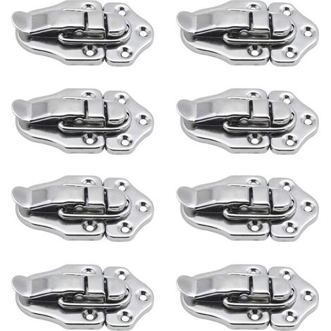Silver 8 Toggle Clasp Latches Toggle Lock Lever Clasp for Jewelry Box Gift Boxes Toolbox Suitcase and Chest
