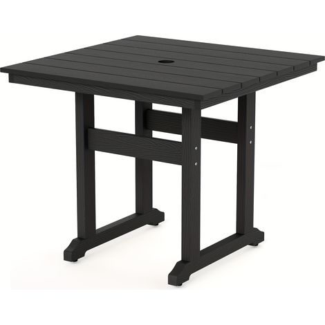 Rechteckige Gartentische, wetterbeständige HDPS-Terrassentische, 168 cm lange Gartentische mit 5 cm großem Schirmloch für Veranda, Balkon und Garten (1/5)