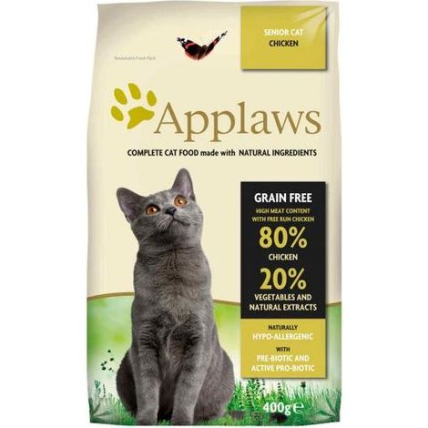 Alimento seco premium para gatos mayores Applaws, pollo esterilizado, 400 g
