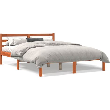 Maison Exclusive - Letto senza Materasso Marrone Cera 120x190 cm in Legno di Pino (1/5)