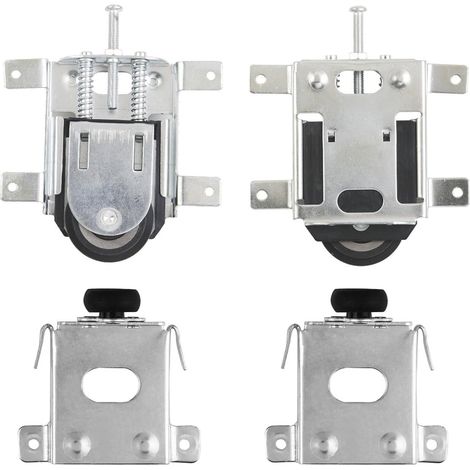Set di 2 rulli di ricambio per porte scorrevoli, kit scorrevole con guide in nylon e ammortizzatore (1/5)