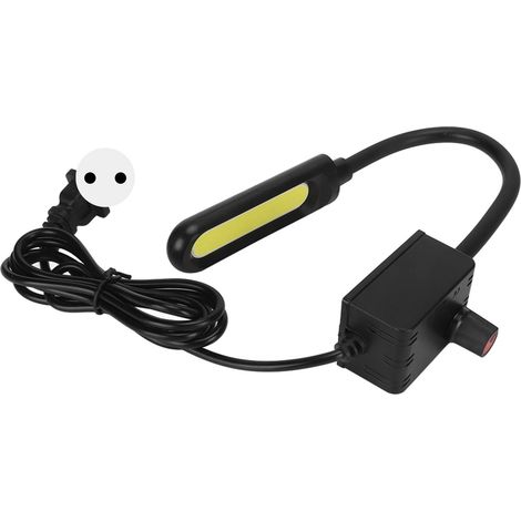 Lampe de travail magnétique avec interrupteur à col de cygne flexible et base magnétique pour une utilisation simple et flexible. Convient aux tours à coudre, prise européenne standard 110-240 V. (1/5)