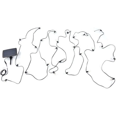 Lot solaire G40 27 LED 7.5 m/15 m avec 2 ampoules de rechange, 4 modes d'éclairage, IP65 étanche, extérieur jardin fête décoration terrasse clôture balcon, lumière chaude, batterie intégrée, 50FT (1/5)