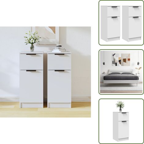 Buffets 2 pcs blanc 30x30x70 cm bois d'ingénierie - Buffet - Meuble De Rangement - Armoire - Placard - Commode (1/5)