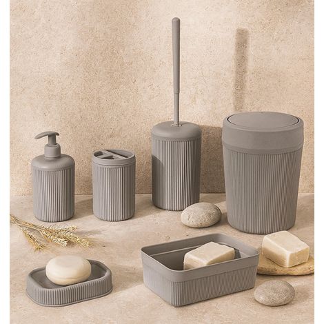 Set accessori bagno grigio 6pz Colorado (1/2)