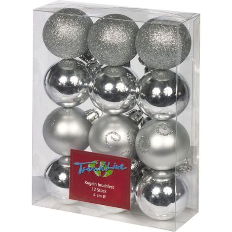 TrendLine Christbaumkugeln 12 Stk Ø 4 cm Weihnachtskugeln Weihnachtsbaumkugeln (1/3)