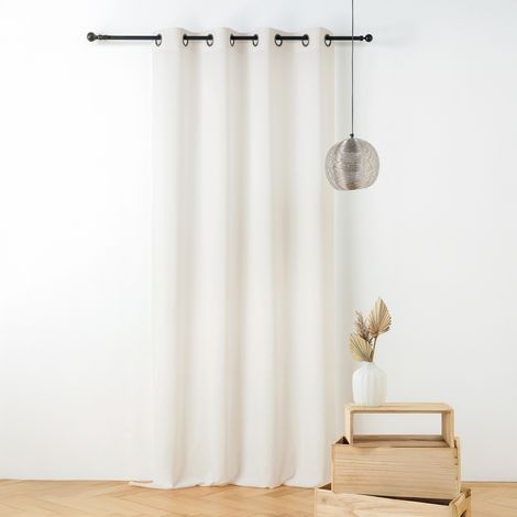 Voilage polycoton toucher doux et souple Ecru 140x240 cm (1/2)