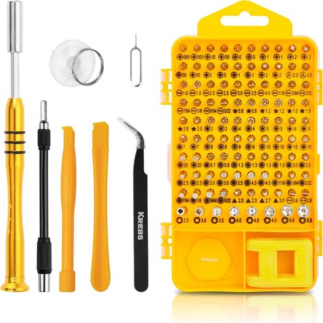 108Pcs Kit Tournevis de Précision, Set Outils Magnétiques Mini avec Embouts Torx T3-T20, Lot de Réparation Portable pour Lunettes, Montres et DIY (1/5)