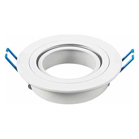 V-Tac – Coupelle orientable blanche ronde pour ampoule LED GU10 – Aluminium – IP20 – 25 mm de hauteur – 91 mm de diamètre
