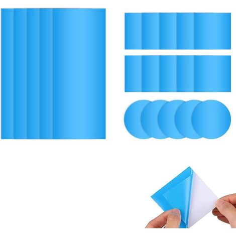 Pool-Reparaturflicken, 20 Stück selbstklebende PVC-Reparaturflicken, Unterwasser-Reparaturset für Schwimmbecken, Whirlpool und andere Poolflicken (blau) (1/5)