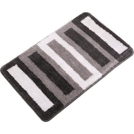 Tapis de bain antidérapant, tapis de cuisine, tapis de salle de bain moelleux, tapis de douche en microfibre douce, séchage rapide, absorbant, lavable en machine(60x90cm) (1/5)