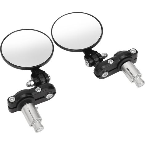 Rétroviseur Moto 2 Pièces Rond 3in Pliant Extrémité Guidon Miroir Latéral pour Guidon 7/8in Motocyclette (1/5)