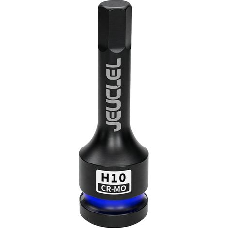 Douille à choc hexagonale de 10 mm, douille Allen H10 1/2", adaptateur de tournevis hexagonal en acier Cr-Mo pour clés à cliquet électriques, vis de fixation (1/5)