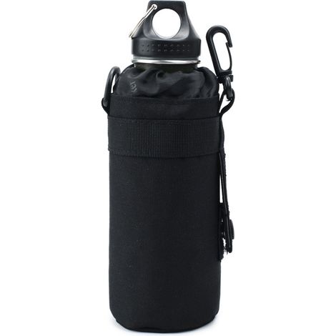 Porte-bouteille, sac de voyage pour bouteille d'eau, idéal pour le camping et les activités de plein air (noir)-AquaForge