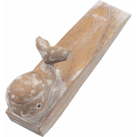 Cale-porte sculptée à la main - Baleine- Vendu par 1 (1/4)