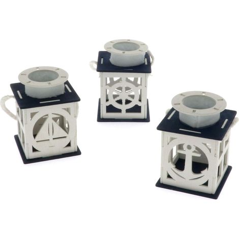 ETM Lanterna Mare Led H 8 Cm L 6 Cm Bianco Blu 1 Pz