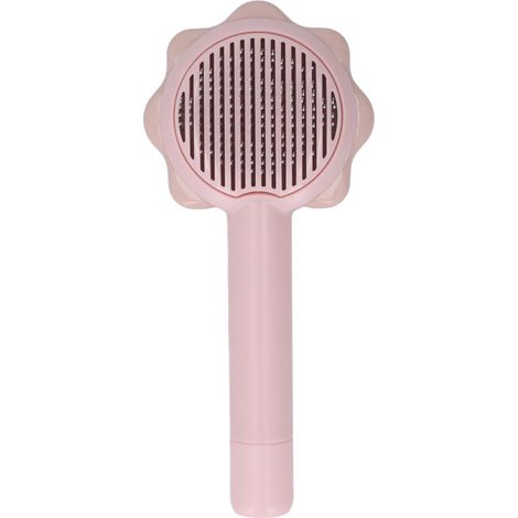 Brosse autonettoyante pour chat, outil d'élimination des poils pour chiens et chats à poils longs et courts, rose (1/5)