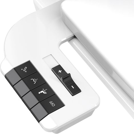Accessoire bidet pour toilettes - Double buse rétractable unique - Autonettoyant non électrique - Pression d'eau réglable - Jet d'eau fraîche (1/5)