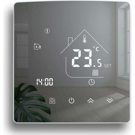 SABIR Thermostat Miroir Thermostat de Chauffage Thermostat d'ambiance programmable Thermostat Mural numérique pour Le Chauffage de l'eau Chauffage par Le Sol 3A (1/4)