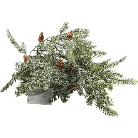 Guirlande de noël avec lumière LED, 6,6 pieds, cônes d'aiguilles de pin, chaîne décorative pour la maison, décoration de fête de vacances (1/5)