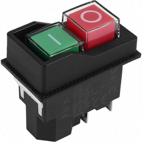 Interrupteur poussoir électromagnétique KJD17 220V 4 broches pour équipements industriels, bouton de commande fiable, usage professionnel, contacteur robuste. (1/5)