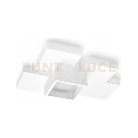 SIDE lampada da Soffitto 1 Luce Cubo LM GX53 in gesso bianco 33,5cm