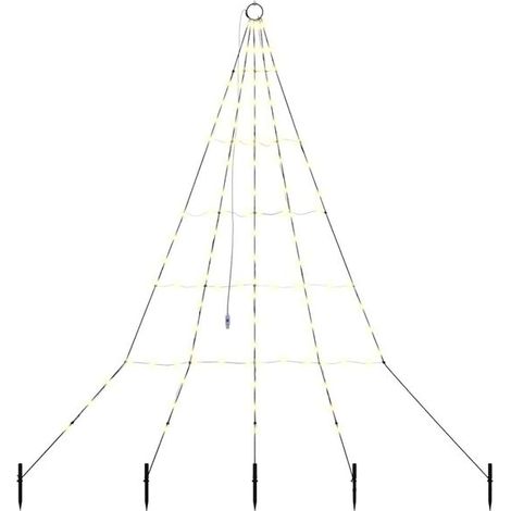 Sapin de Noël LED avec insert de sol, lumière blanc chaud, 182 cm, matériau métallique. (1/5)