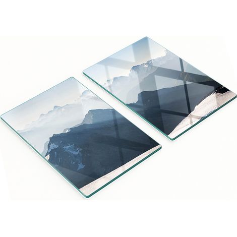 Taglieri decorativi in vetro per servire snack, motivo vetta di montagna, 2x40x52 cm (1/5)