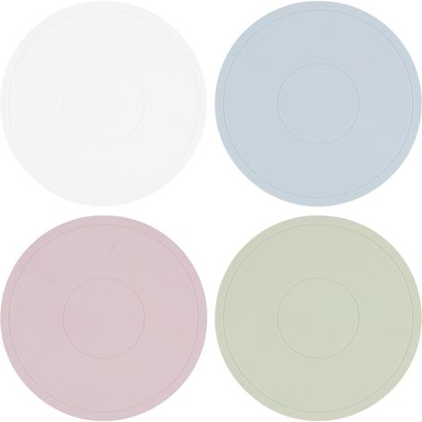 Lot de 4 Tapis de Dessous de Plat en Silicone Tapis,Anti-dérapant Anti-Chaleursupport de Pot, sous-Plats Rond,Tapis de Séchage Polyvalent, Résistant à la Chaleur,pour Cuisine et Salle à Manger (1/5)