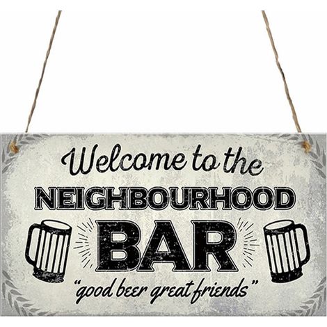 Bar Sign - Metal Hanging Wall Art - For Home Bar Kitchen Living Room Decor - Single Piece (1/5)