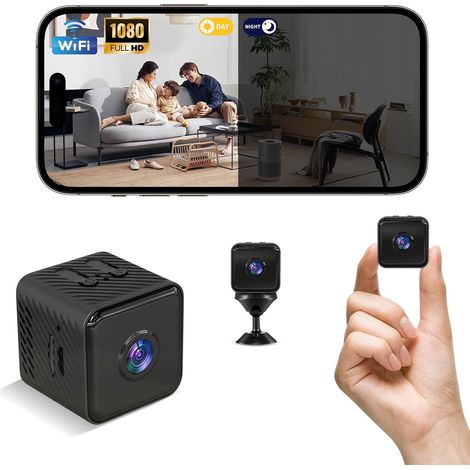 Mini Camera, WiFi 1080P Mini Caméra de Surveillance Interieur sans Fil, Vision Nocturne, Détection de Mouvement, Enregistrement à Distance/Photographie (1/5)