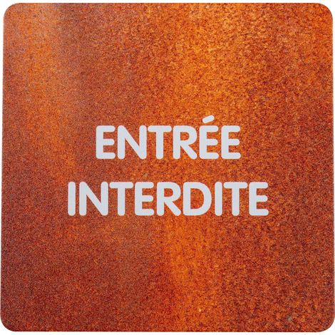 Plaque de porte alu effet rouille - Entrée interdite - 4385037 (1/2)