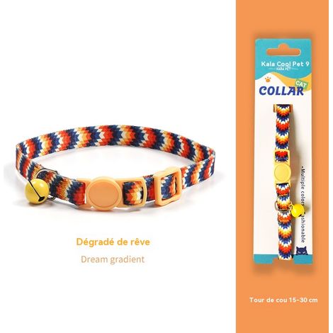 Collier pour chat avec clochette - Sécurité anti-étranglement - Couleurs tendance - Convient aux chats ayant un tour de cou de 15 à 30 cm