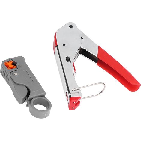 Pince à sertir coaxiale, dénudeur de câble, outil de dénudage et sertissage, kit 1KT‑52L20, ensemble professionnel pour connecteurs. (1/5)
