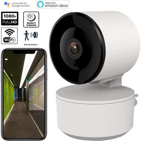 Trade Shop - Fhd 1080p Wifi Inteligente Motorizada 3.6mm Sensor De Movimiento Alexa Google Cámara - (1/5)