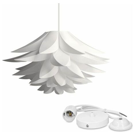 lustre - Lampe design lotus - Abat-jour à monter - Luminaire IQ plafond - Ensemble avec montage plafonnier câble (1/5)