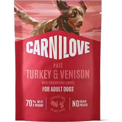 Carnilove Cibo umido per cani Paté di tacchino e selvaggina 300 g in bustina (1/5)
