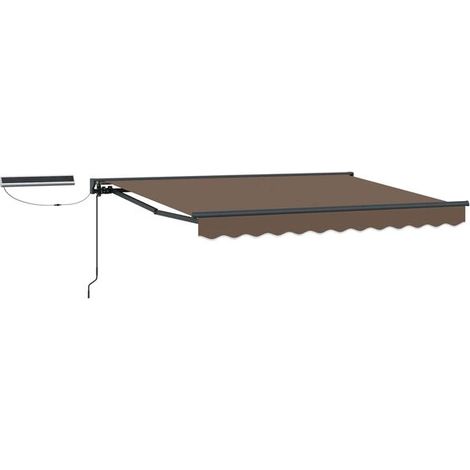 Store banne électrique rétractable, gris-brun, 3,5 x 2 mètres (1/5)