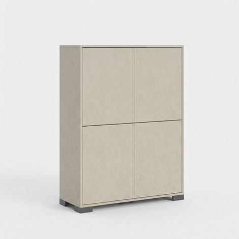 Aparador alto 4 puertas para sala cocina ahorrador de espacio 90x35x120 Lumina - Beige