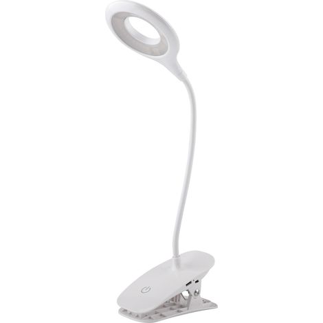Lampe De Bureau A Pince - 16 Led - 3 Niveaux De Luminosite - Bras Flexible 360° - Alimentation Usb - Blanc - 1 Unite (1/5)