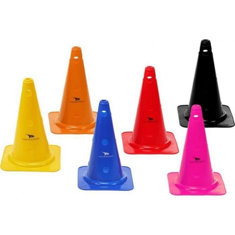 Cône De Signalisation - Hauteur 38 Cm - Avec Trous De Fixation - Jaune - Lot De 1