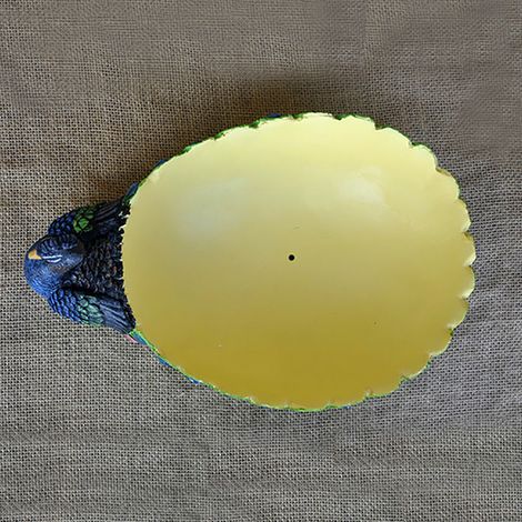 Maceta de resina hecha a mano para suculentas con forma de pavo real, diseño detallado con cristales, dimensiones: 10,5 x 7 x 5,5 pulgadas (largo x ancho x alto). (1/5)