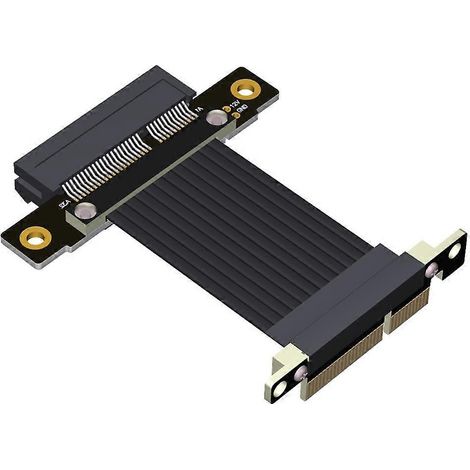 Câble d'extension PCI-E X4 vers X4, carte d'extension PCI Express, adaptateur convertisseur prenant en charge les cartes réseau, les SSD, les cartes USB, 20 cm. (1/5)
