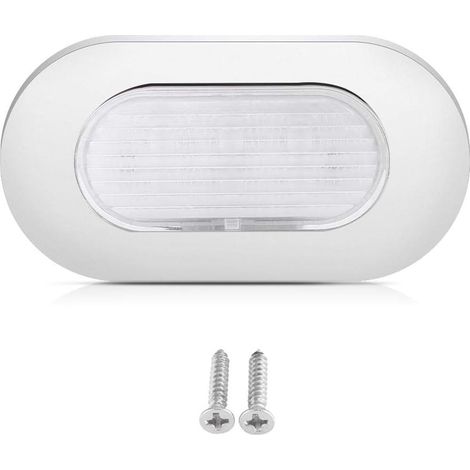 Lumières de courtoisie pour bateau – 12 V LED blanche – Lampe rectangulaire en acier inoxydable pour courtoisie ou pont d'escalier (1/5)